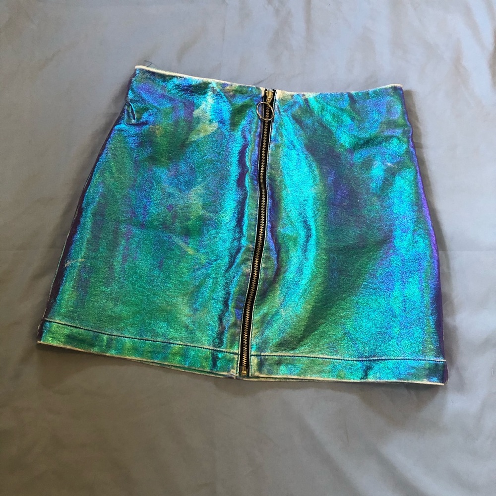Holographic mini skirt